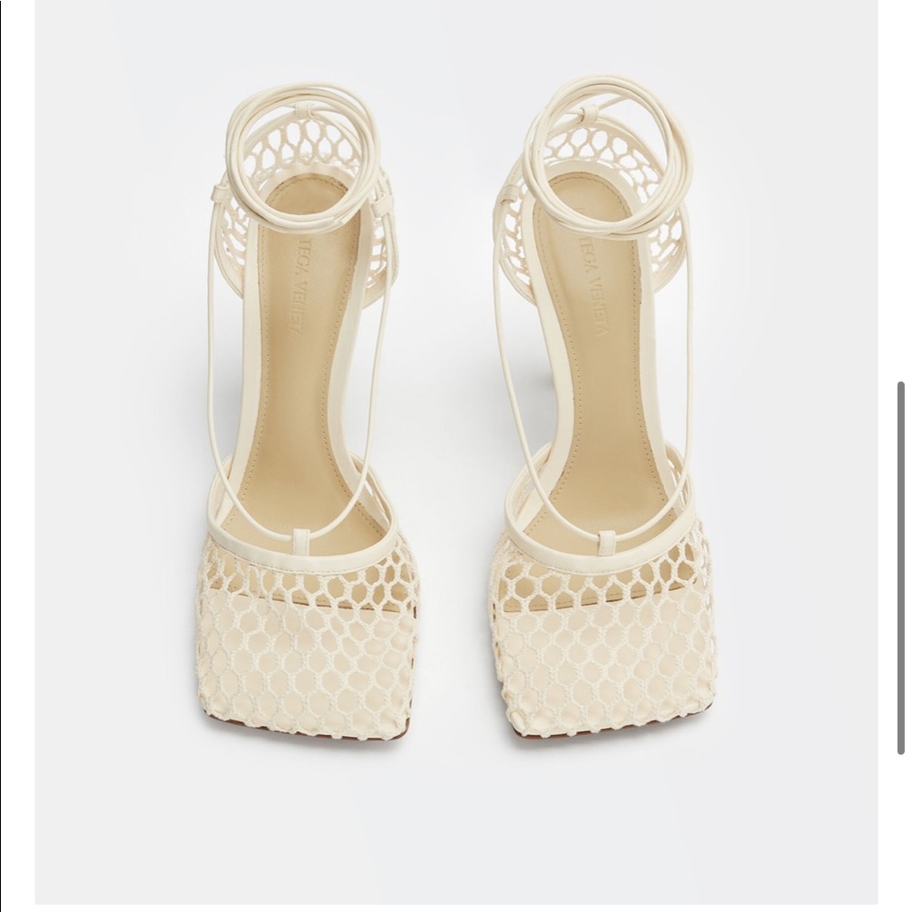 Bottega Veneta Mesh Stretch Sandal Heels